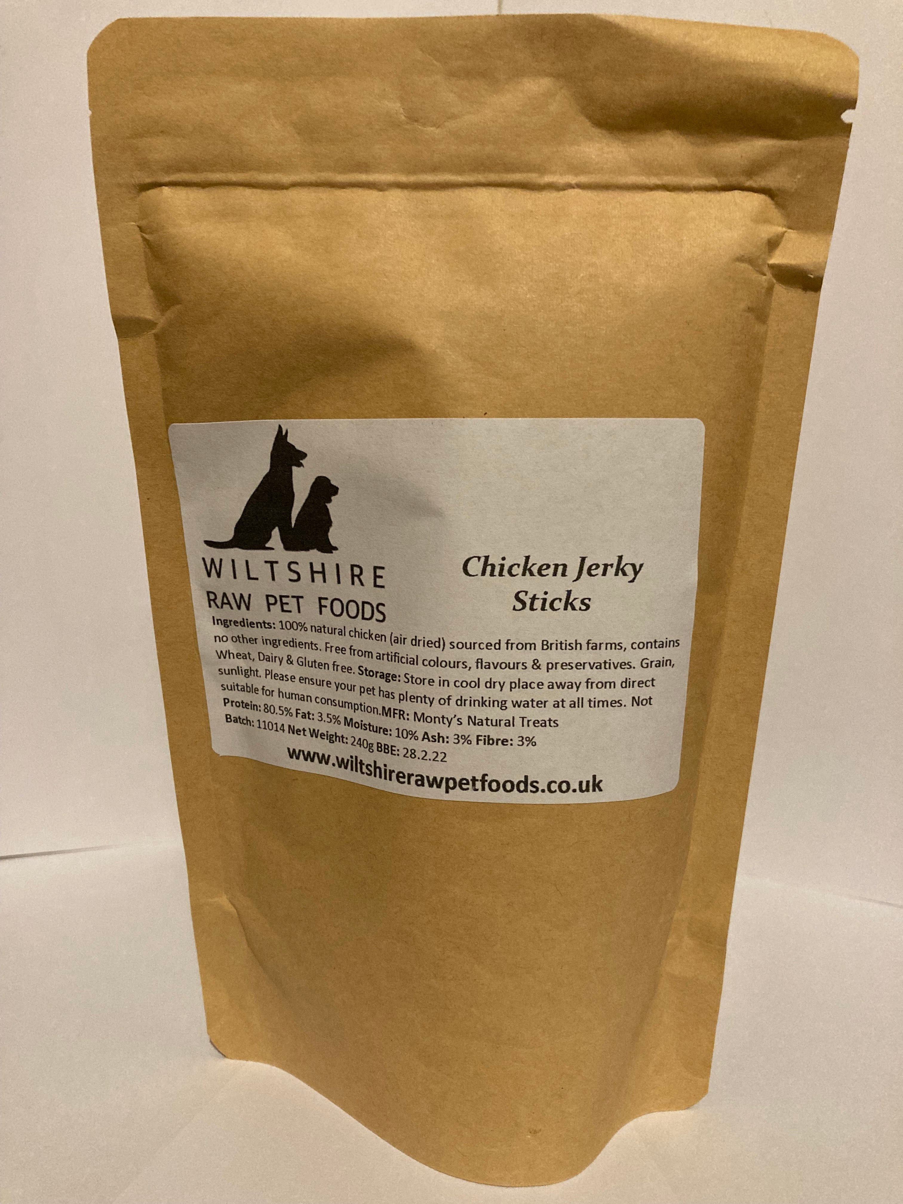 WR Chicken Jerky Sticks 20 sticks per bag Wiltshire Raw Pet Foods